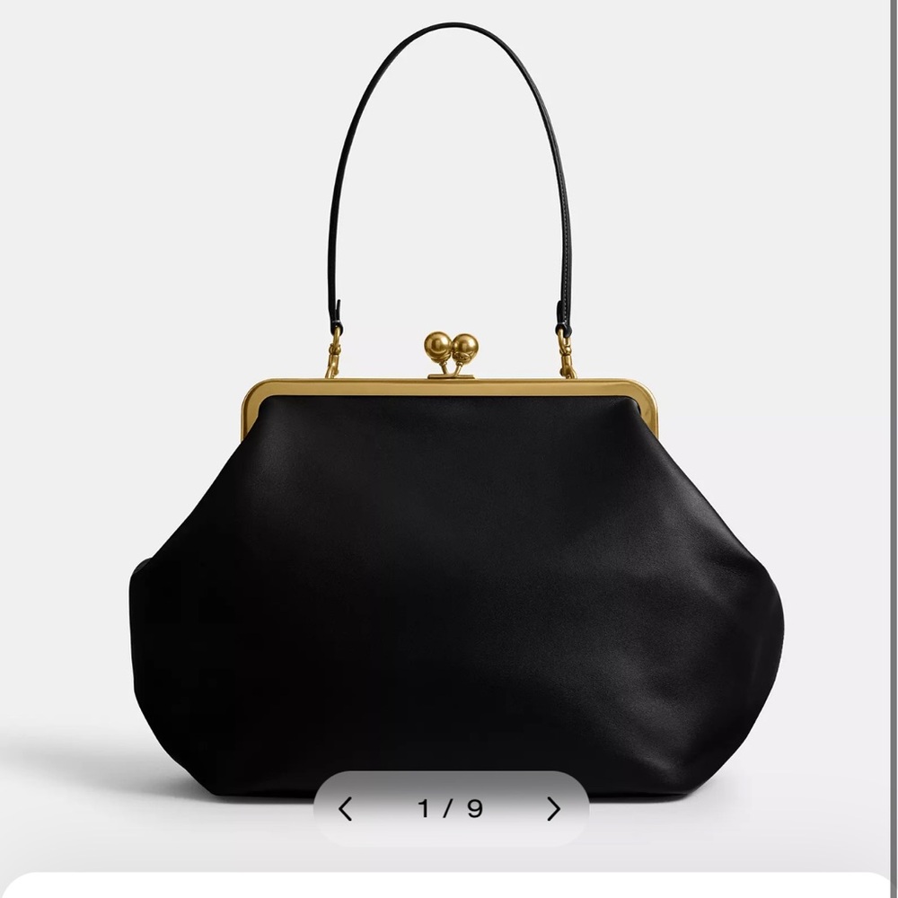 Coach Large Black Kisslock Frame Bag